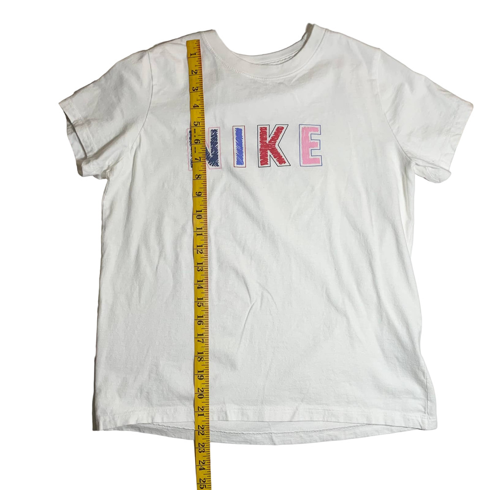 Nike | Youth | White Multicolor Graphic Logo Tee | Size XL - Picture 6 of 8